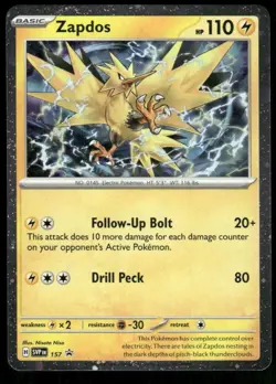 Zapdos 2024 Black Star Promo Cosmos Holo Pokemon Card SVP 157(NM) - Image 1