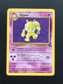Hypno 23/62 Fossil Rare - Vintage Pokemon Card WOTC 1999 - Played #2 - Image 1