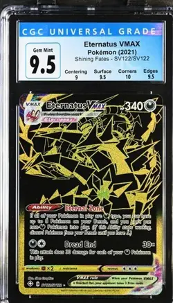 CGC Blue Label 9.5 Eternatus VMAX SV122/SV122 Full art Shiny Vault Pokemon Card - Image 1