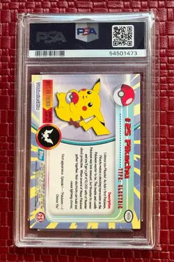 1999 TOPPS POKEMON TV #25 PIKACHU BLUE LOGO PSA 10 GEM MINT - Image 4