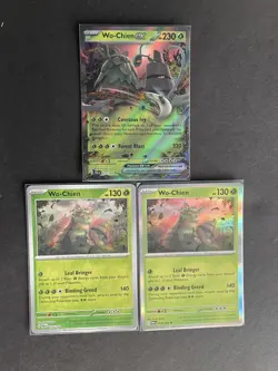 Wo-Chien EX Paldea Evolved + Paradox Rift (x2/1 HOLO) 3-card Pokemon lot - PWE - Image 1