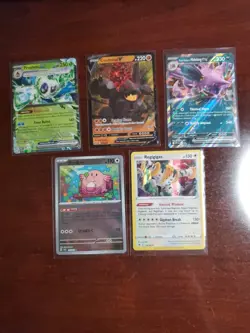 Pokemon 5 Card Lot Holos EX, V And Rare Cards , Great Value Set Building Lot32 - Image 1