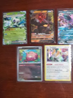 Pokemon 5 Card Lot Holos EX, V And Rare Cards , Great Value Set Building Lot32 - Image 2