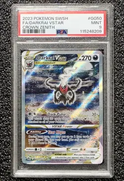 Pokemon Darkrai VSTAR, GG50/GG70, Crown Zenith, Ultra Rare, PSA 9 - Image 1