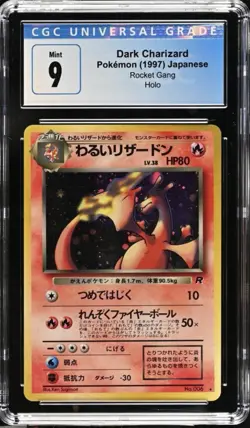AUTHENTIC Pokemon TCG Dark Charizard Holo Rare Card Japanese - CGC MINT 9 PSA - Image 3