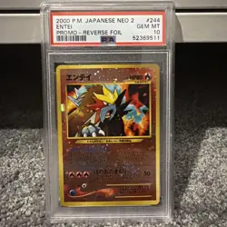 2000 PSA 10 POKEMON JAPANESE NEO 2 PROMO REVERSE HOLO ENTEI #244 🔥 - Image 1