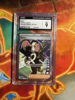 2023 CGC 9 Mint POKEMON OBF EN-OBSIDIAN FLAMES 221 RYME ULTRA RARE - Image 1