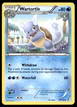 Wartortle 30/149 Uncommon Boundaries Crossed Pokemon Heavily Played - Image 1
