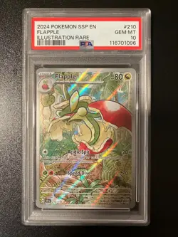 2024 POKEMON SSP EN-SURGING SPARKS ILLUSTRATION RARE #210 FLAPPLE PSA 10 - Image 1