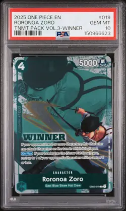 One Piece TCG Roronoa Zoro (WINNER Pack 2025 Vol. 3) EB02-019 PSA 10 💎 English - Image 1