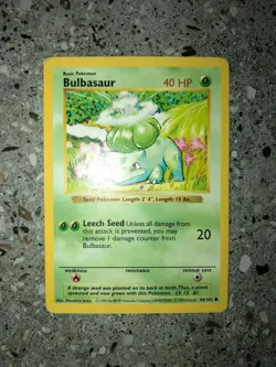 Pokemon TCG Cards SHADOWLESS Base Set Bulbasaur 44/102 *crease* - Image 2