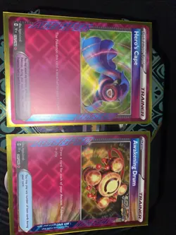 152/162 Hero's Cape And 141/162 Awakening Drum ACE SPEC cards Temporal Forces - Image 1