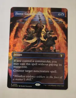 MtG Commander Masters FIERCE GUARDIANSHIP BORDERLESS FOIL NM 0694 CMM - Image 1
