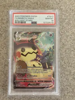 2022 POKEMON SWORD & SHIELD BRILLIANT STARS #TG17 FULL ART/MIMIKYU VMAX PSA 10 - Image 1