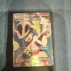 Pokemon Korrina Ultra Rare Full Art Trainer 111/111 XY Furious Fists Holo - Image 1