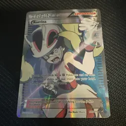 Pokemon Korrina Ultra Rare Full Art Trainer 111/111 XY Furious Fists Holo - Image 4