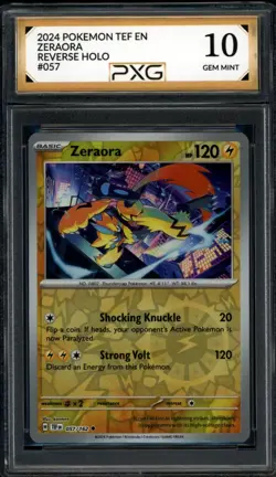 2024 Pokemon TEF EN ZERAORA Reverse Holo #057 Graded PXG 10 Gem Mint psa cgc - Image 1