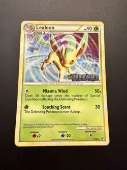 Pokemon Leafeon Undaunted Prerelease Promo Holo 17/90 (2010) English - MP - Image 2