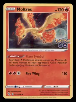 Moltres 012/078 Holo Rare Pokemon GO Pokemon TCG NM - Image 1
