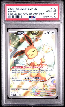 2025 POKEMON SVP EN-SV BLACK STAR PROMO #173 EEVEE PSA 10 - Image 1