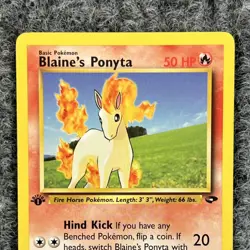 Pokemon Gym Heroes Blaine's Ponyta 64/132 1st Ed Regular NM - Image 3