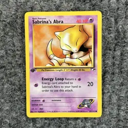 Pokemon Gym Heroes Sabrina's Abra 91/132 Common 1st Ed NM - Image 1