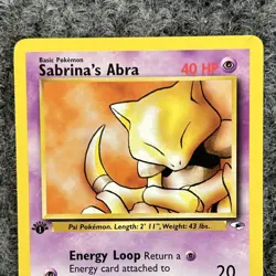 Pokemon Gym Heroes Sabrina's Abra 91/132 Common 1st Ed NM - Image 3