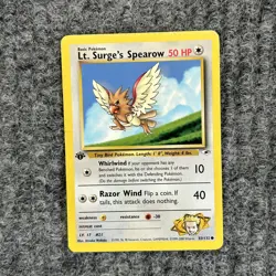 Vtg Pokemon Gym Heroes Lt. Surge's Spearow 83/132 Regular 1st Ed NM - Image 1