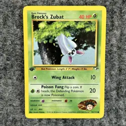 Vtg Pokemon Gym Heroes Brock's Zubat 74/132 1st Ed Common NM - Image 1