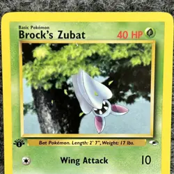 Vtg Pokemon Gym Heroes Brock's Zubat 74/132 1st Ed Common NM - Image 3