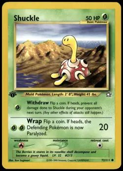 Pokemon Shuckle Common Neo Genesis 072/111 HP 1st Edition - Image 1