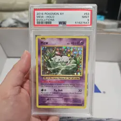 2016 Pokemon XY Evolutions Holo Mew 53/108 #53 PSA 9 MINT - Image 1