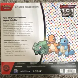 Pokemon TCG Scarlet & Violet 151 Poster Box Bulbasaur Charmander Squirtle Promo - Image 2