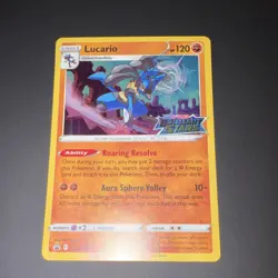 Pokemon Lucario SWSH186 Promo Holo Sword & Shield Roaring Resolve 120HP - Image 1