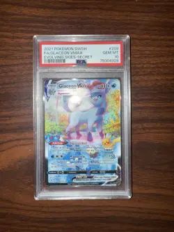 2021 POKEMON SWORD & SHIELD EVOLVING SKIES SECRET FULL ART/GLACEON VMAX PSA 10 - Image 1
