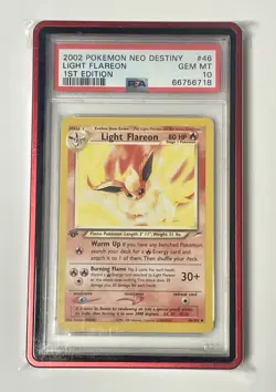 2002 POKEMON NEO DESTINY 1ST ED #46 LIGHT FLAREON PSA 10 - Image 1