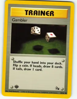 Gambler - 1st Edition - 60/62 Fossil Set - Pokemon TCG - 1999 - Image 1