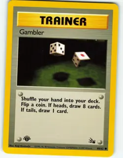 Gambler - 1st Edition - 60/62 Fossil Set - Pokemon TCG - 1999 - Image 1