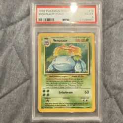 Pokemon TCG Venusaur Base Set 15/102 Holo Rare 100 HP Stage 2 PSA 4 Card 1999 - Image 1