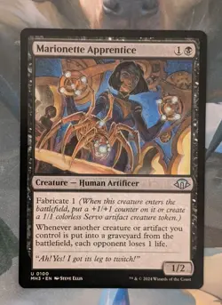 MTG Modern horizons 3 Uncommon MARIONETTE APPRENTICE NM - Image 1