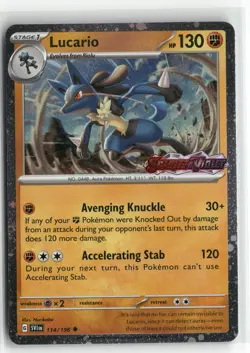 Lucario (Scarlet & Violet Stamp) 114/198 Promo Cosmos Holo Pokemon NM - Image 1