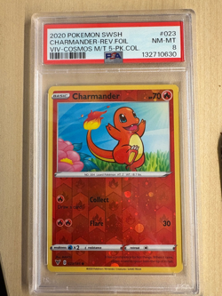 Charmander PSA 8 023/185 Vivid Voltage Reverse Cosmos Holo Pokemon AMAZING SWIRL - Image 2