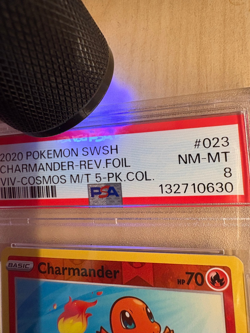 Charmander PSA 8 023/185 Vivid Voltage Reverse Cosmos Holo Pokemon AMAZING SWIRL - Image 3