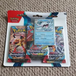 Pokemon TCG Paradox Rift Booster 3 Pack Blister Cetitan Promo - Image 1