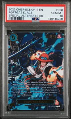 2025 ONE PIECE OP13-CARRYING ON HIS WILL #028 PORTGAS D. ACE PSA 10 - Image 1