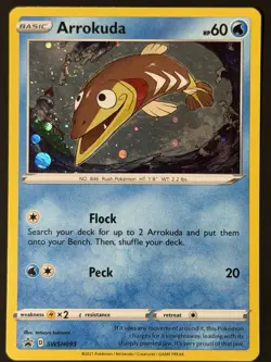 Arrokuda (HD SWIRL) SWSH093 Black Star Promo Cosmos Holo Pokemon Card - LP - Image 5