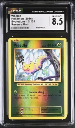 Weedle *CGC 8.5* Reverse Holo *Evolutions* #5 *2016* Pokemon - Image 1