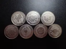 Pokemon Card Meiji Promo Battle Coin x7 Beedrill Weezing Golbat etc #6076 PLAY - Image 1