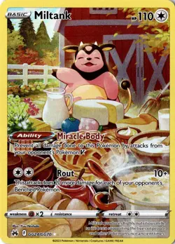 Miltank GG24 Pokemon Crown Zenith Galarian Gallery Holo Trainer Gallery Rare NM - Image 1