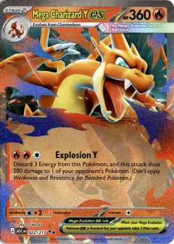 Mega Charizard Y ex 022/217 Pokemon ME: Ascended Heroes Double Rare NM - Image 1